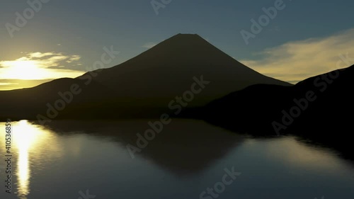日本の夜明け　富士山