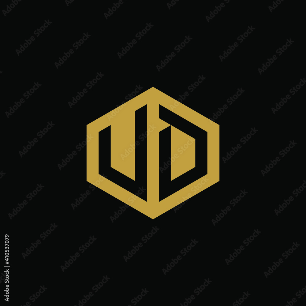 Initial letter VD hexagon logo design vector Initial letter VD hexagon logo design vector