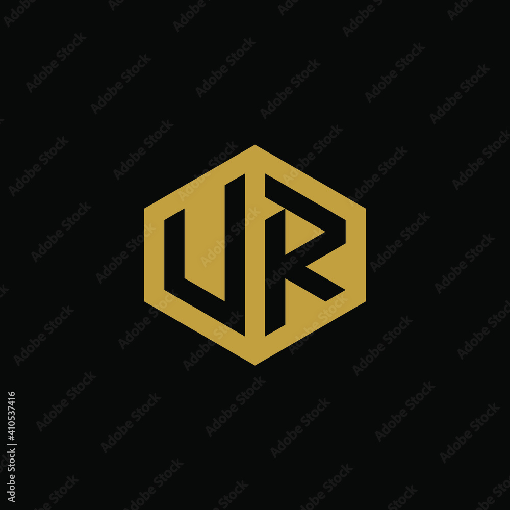 Initial letter VR hexagon logo design vector Initial letter VR hexagon logo design vector