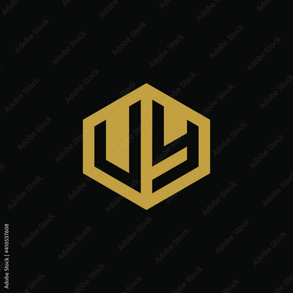 Initial letter VY hexagon logo design vector Initial letter VY hexagon logo design vector