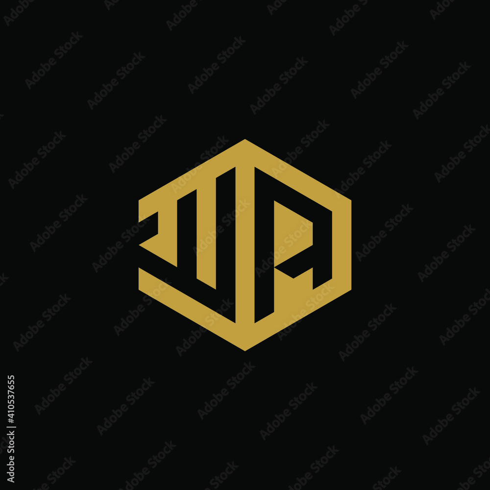 Initial letter WA hexagon logo design vector Initial letter WA hexagon logo design vector