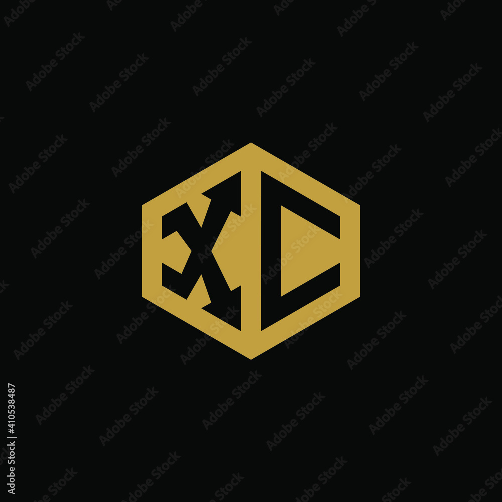 Initial letter XC hexagon logo design vector Initial letter XC hexagon logo design vector