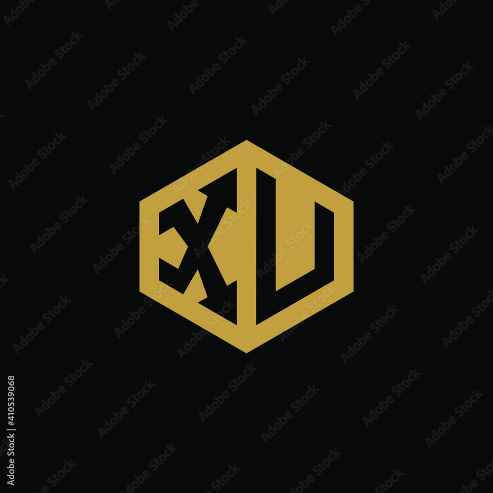 Initial letter XV hexagon logo design vector Initial letter XV hexagon logo design vector