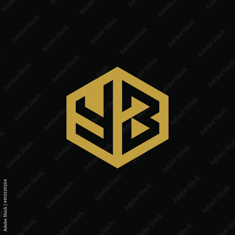 Initial letter YB hexagon logo design vector Initial letter YB hexagon logo design vector