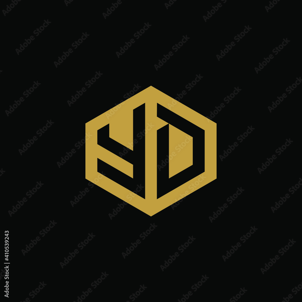 Initial letter YD hexagon logo design vector Initial letter YD hexagon logo design vector