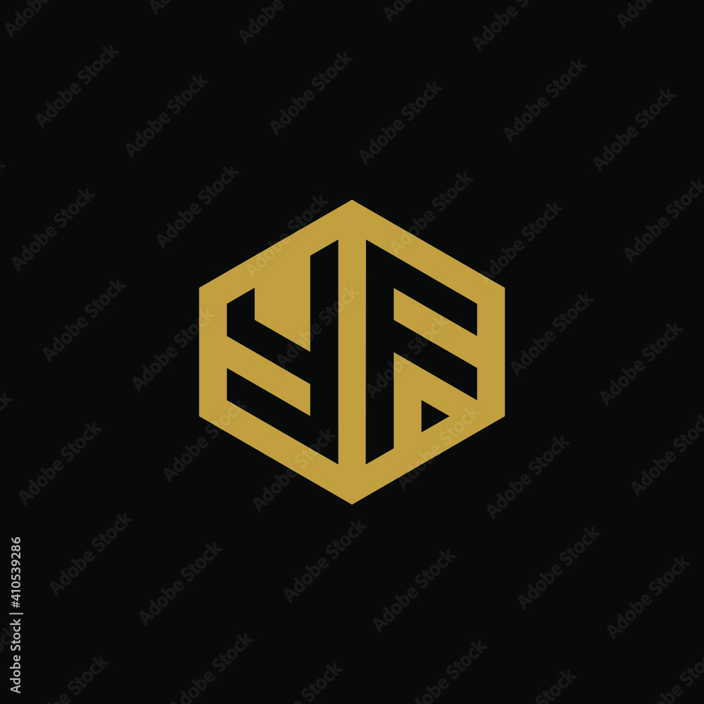 Initial letter YF hexagon logo design vector Initial letter YF hexagon logo design vector