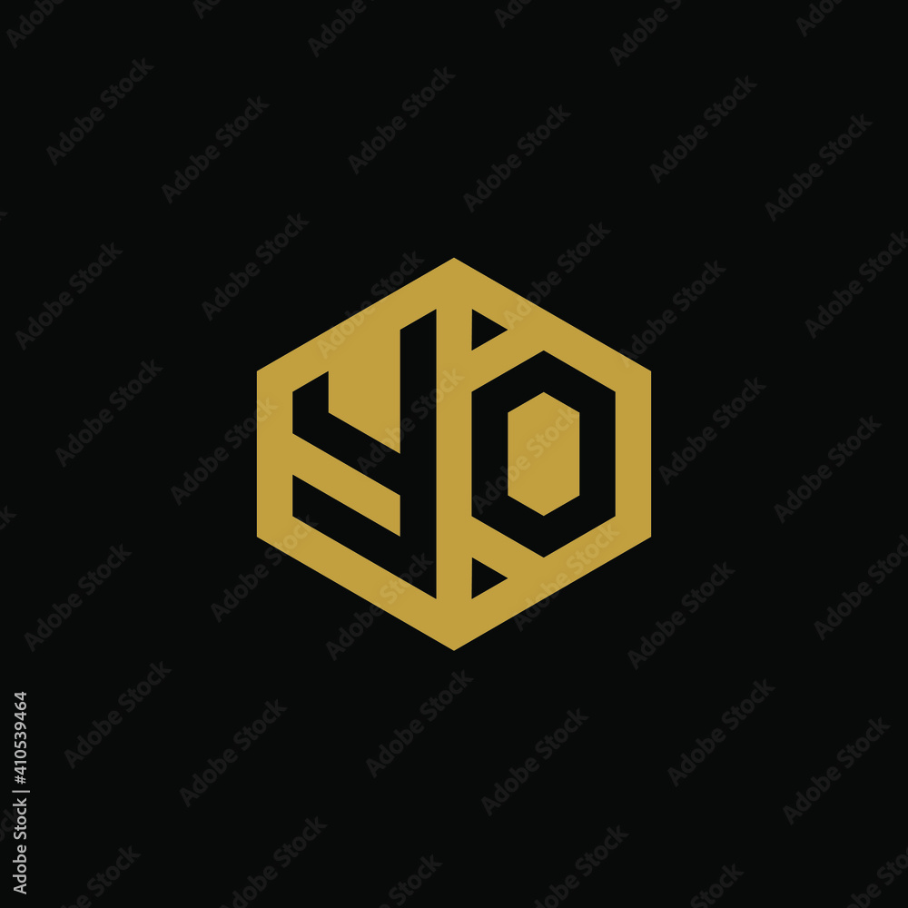 Initial letter YO hexagon logo design vector Initial letter YO hexagon logo design vector