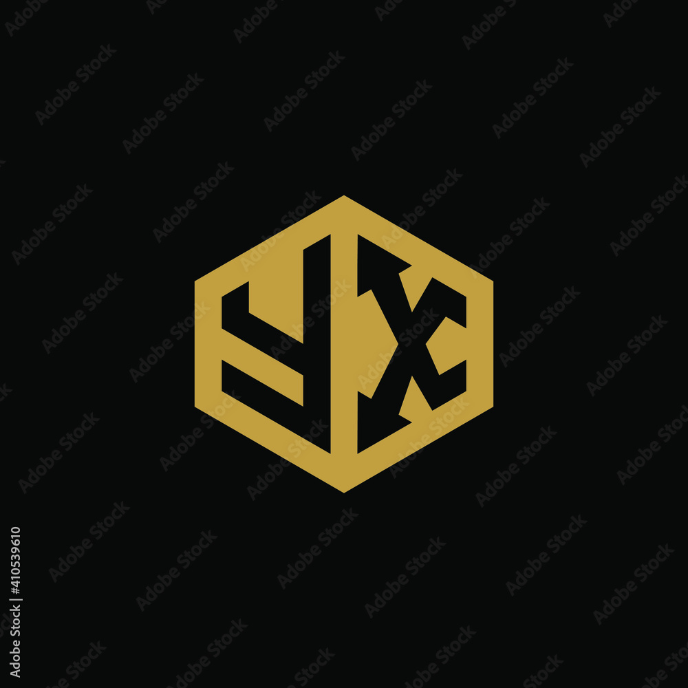 Initial letter YX hexagon logo design vector Initial letter YX hexagon logo design vector