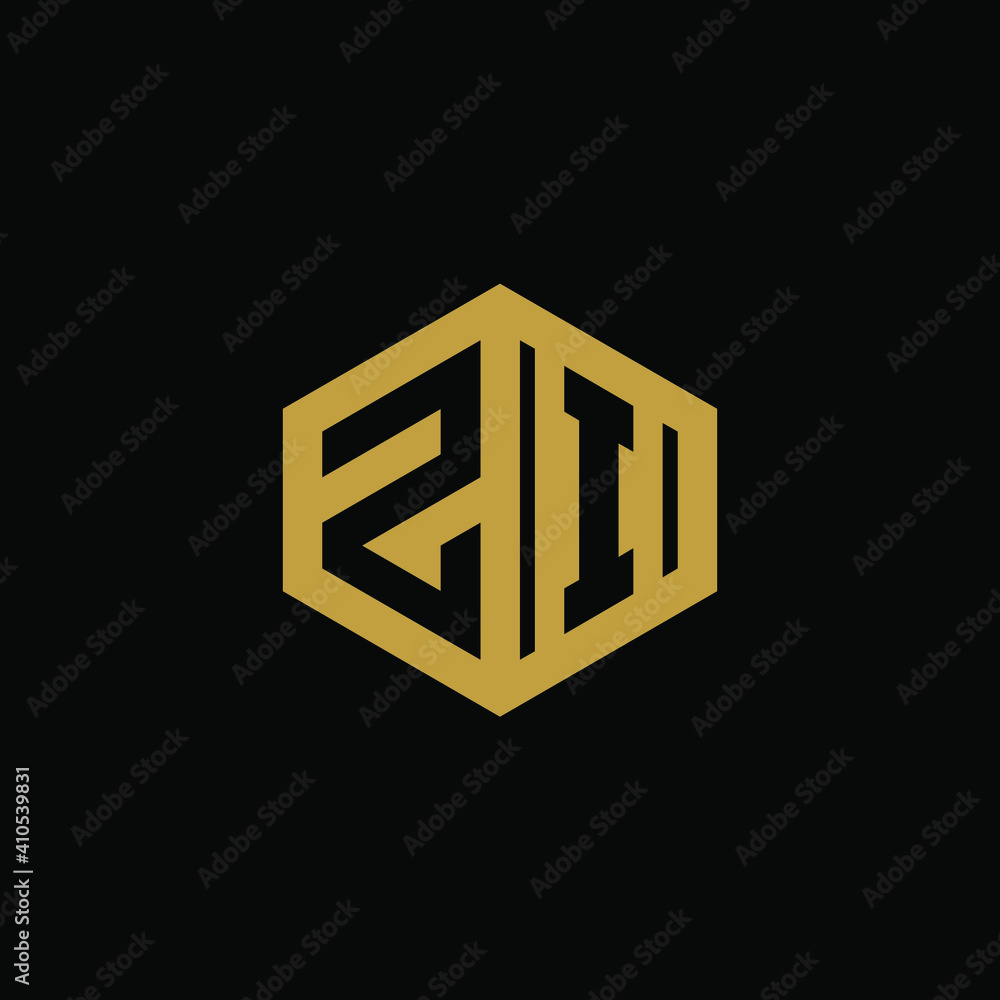 Initial letter ZI hexagon logo design vector Initial letter ZI hexagon logo design vector