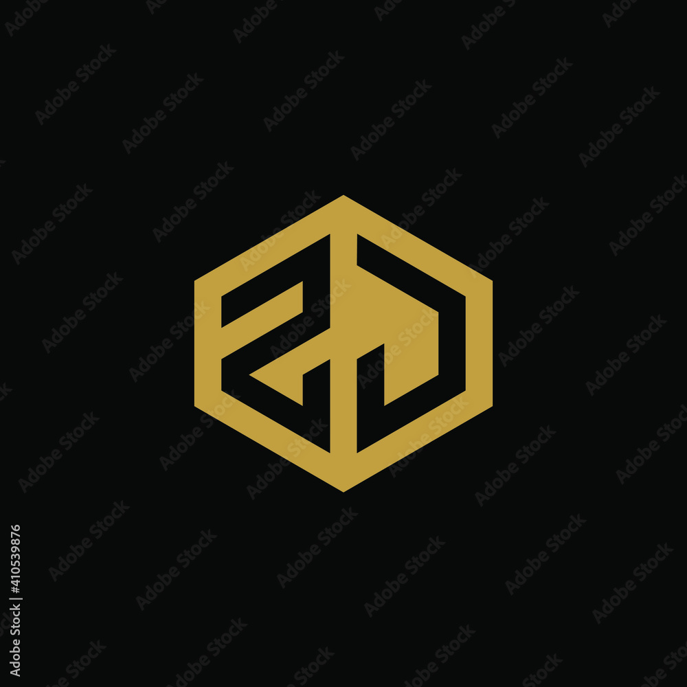 Initial letter ZJ hexagon logo design vector Initial letter ZJ hexagon logo design vector