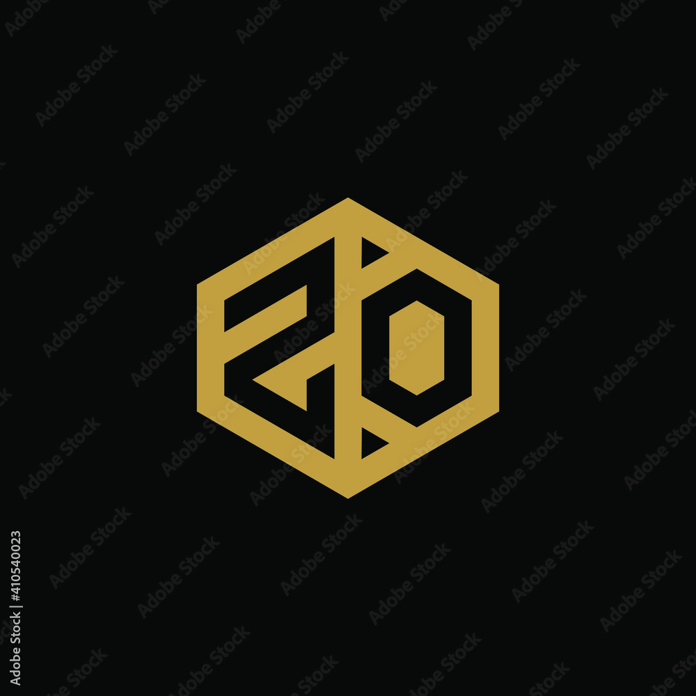 Initial letter ZO hexagon logo design vector Initial letter ZO hexagon logo design vector