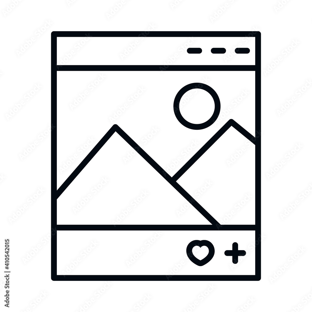 social media picture post icon, line style social media picture post icon, line style