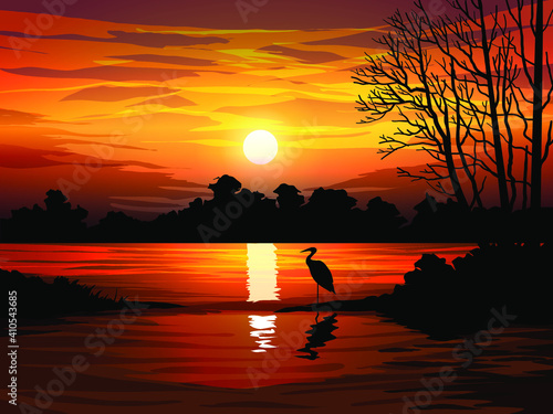 Beautiful sunset on the lake © Johnster Designs