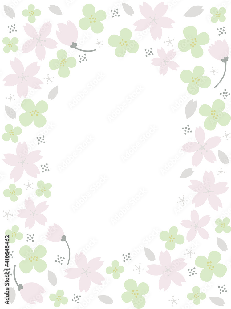 Gentle color cherry blossoms, rape blossoms, spring frame Gentle color cherry blossoms, rape blossoms, spring frame