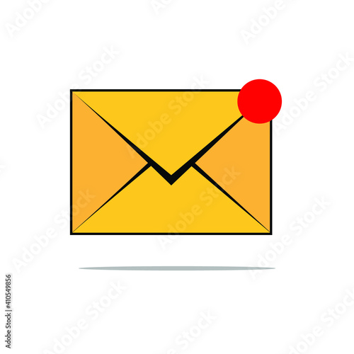 vector image of an envelope with shadow under it