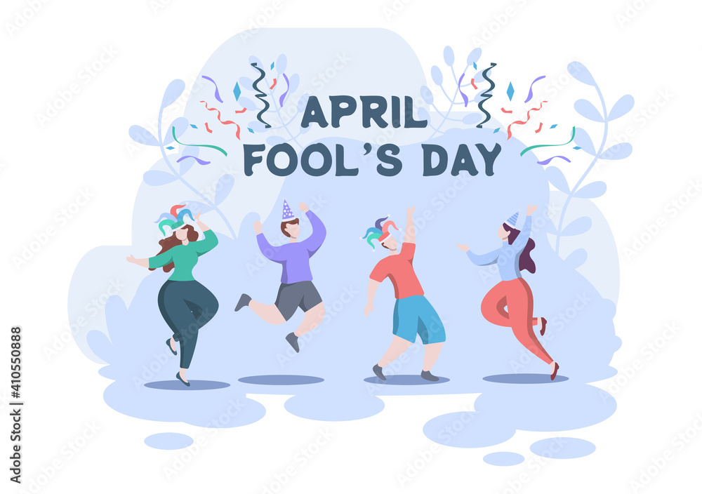 Celebration Happy April Fools' Day wearing a Jester Hat background design. Vector Illustration. Celebration Happy April Fools' Day wearing a Jester Hat background design. Vector Illustration.