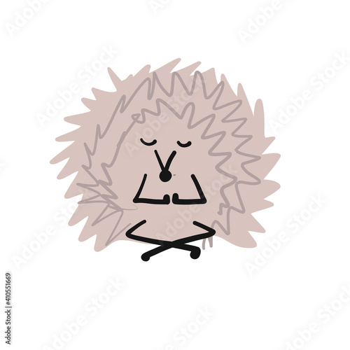 Hedgehog doing Yoga. Funny character for your design