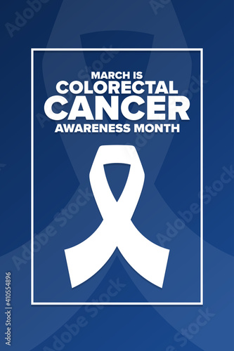 March is National Colorectal Cancer Awareness Month. Holiday concept. Template for background, banner, card, poster with text inscription. Vector EPS10 illustration.