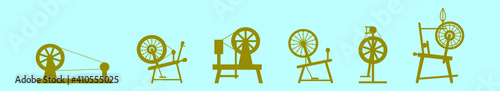 set of spinning wheel cartoon icon design template with various models. vector illustration isolated on blue background