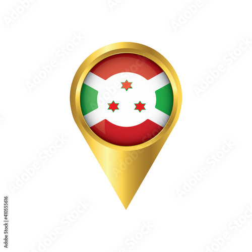 Free Download Flag of Burundi.symbol check in Burundi, golden map pointer with the national flag of Burundi in the button. vector illustration. - GFXLoad
