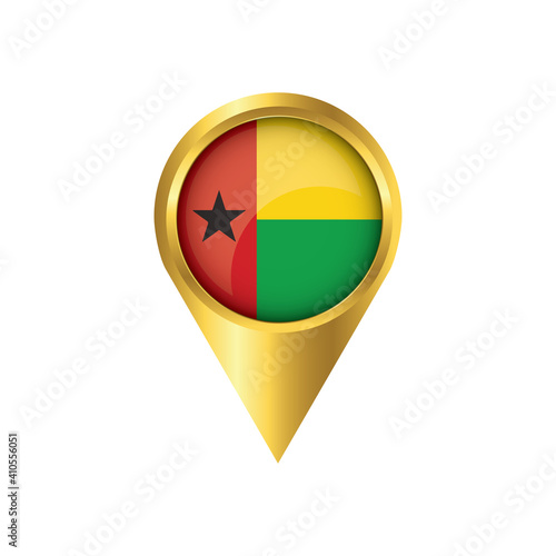 Free Download Flag of Guinea Bissau.symbol check in Guinea Bissau, golden map pointer with the national flag of Guinea Bissau in the button. vector illustration. - GFXLoad