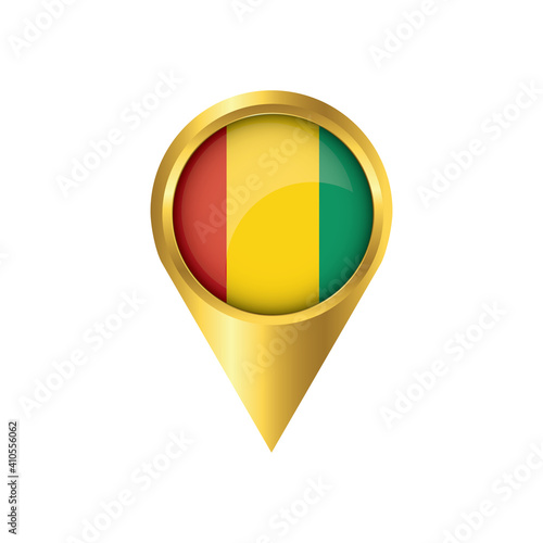 Flag of Guinea.symbol check in Guinea, golden map pointer with the national flag of Guinea in the button. vector illustration. Free Download Flag of Guinea.symbol check in Guinea, golden map pointer with the national flag of Guinea in the button. vector illustration. - GFXLoad