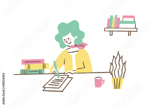 仕事がはかどっている女性