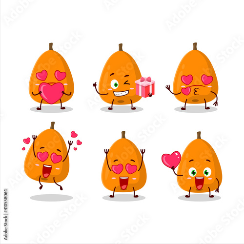 Loquat cartoon character with love cute emoticon