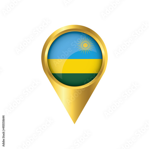 Free Download Flag of Rwanda.symbol check in Rwanda, golden map pointer with the national flag of Rwanda in the button. vector illustration. - GFXLoad