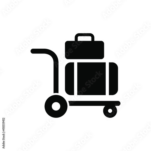 Luggage trolley icon vector graphic illustration