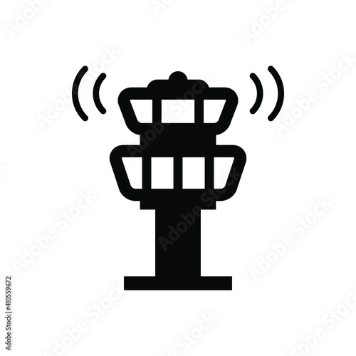 Airport control tower icon vector graphic illustration