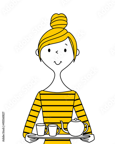 若い女性　ママ　ティータイム