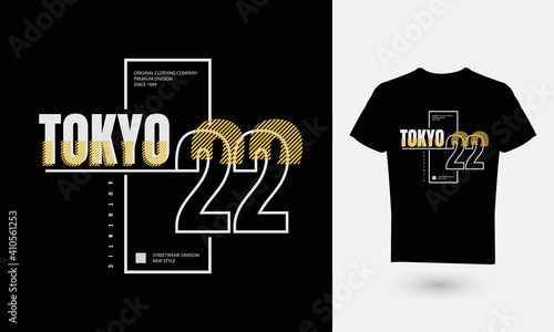 Vector illustration of text graphics, TOKYO. perfect for the design of T-shirts, hoodies, etc.