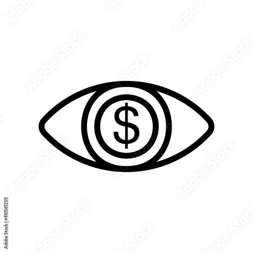 Eye icon vector illustration in line style about marketing and growth for any projects