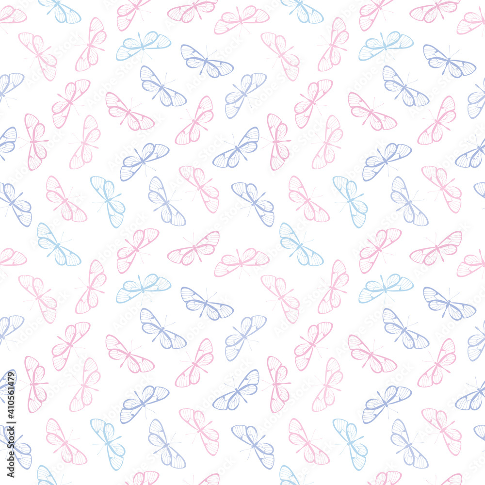 Pastel butterfly seamless repeat pattern Pastel butterfly seamless repeat pattern