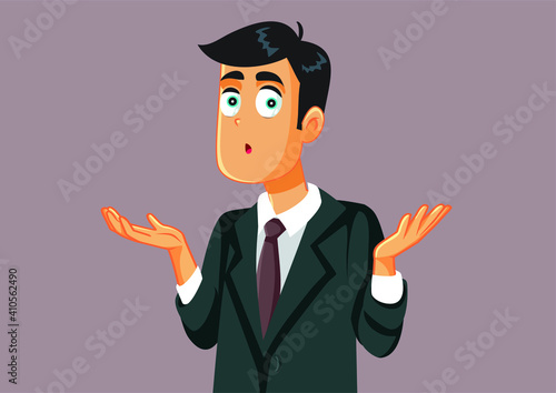 Business Man Shrugging Shoulders Feeling Confused