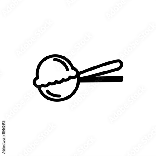 Ice cream scoop outline icon. linear style sign for mobile concept and web design. Spoon for ice cream simple line vector icon. Symbol, logo illustration. Pixel perfect vector graphics