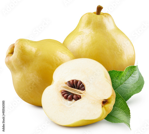 Fresh organic quince isolated on white background
