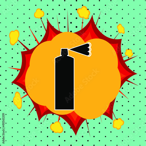 Deodorant bottle spray sign, pop art explosion, vector illustration for design