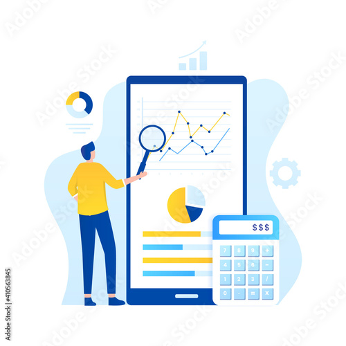 Online audit illustration concept. Illustration for websites, landing pages, mobile applications, posters and banners