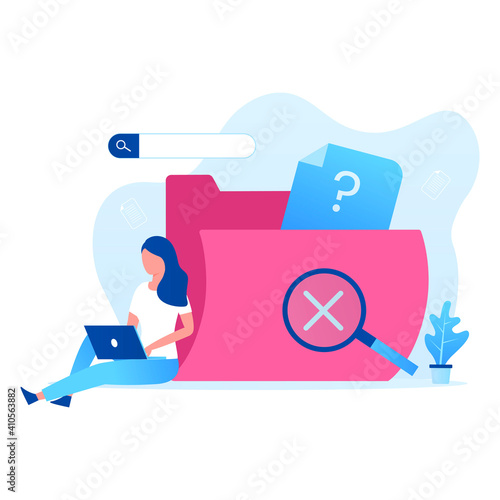 Data search not found illustration vector concept. Illustration for websites, landing pages, mobile applications, posters and banners