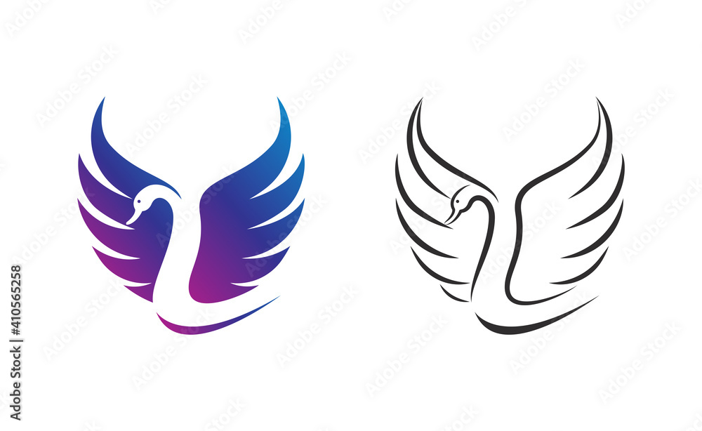 Vector of swan design on white background. Easy editable layered vector illustration. Wild Animals. Vector of swan design on white background. Easy editable layered vector illustration. Wild Animals.