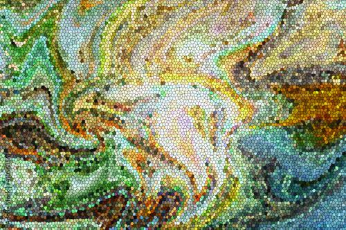 Illustration in the style of stained glass abstract angel in the form of a radiance between heaven and earth