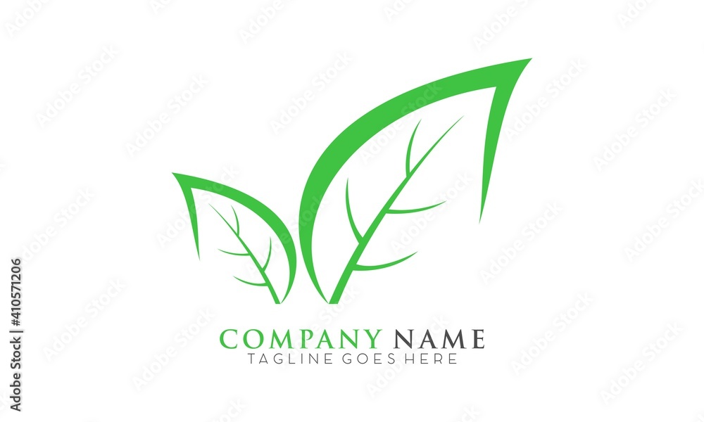 Two leaf creative vector logo Two leaf creative vector logo