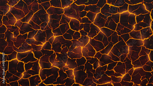 Red texture of molten lava. photo