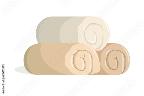 Three folded towels on a white background