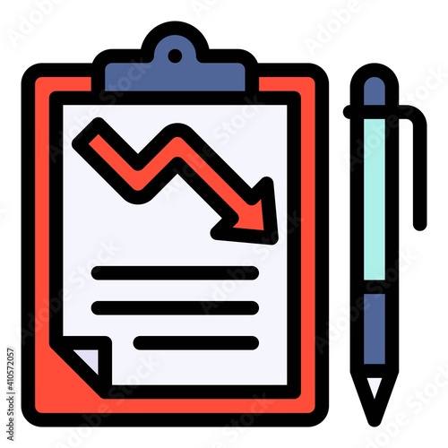 Depreciation report icon, Bankruptcy related vector