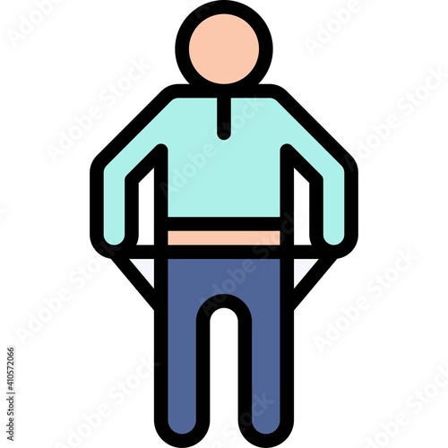 Empty pockets icon, Bankruptcy related vector