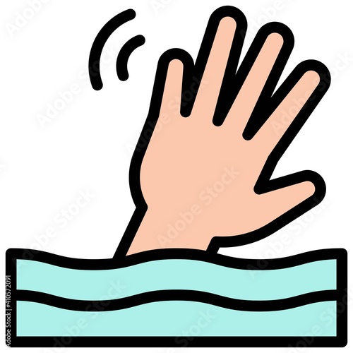 Drowning Hand icon, Bankruptcy related vector