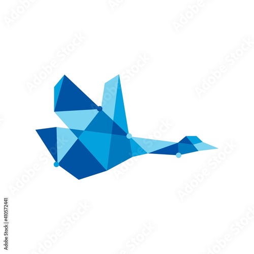 geometric goose tech polygonal logo vector icon illustration